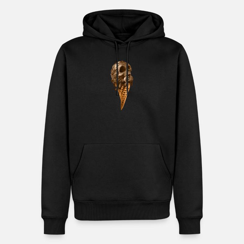 Softeis mit ätherischem Totenkopf - Männer Premium Bio Hoodie - Schwarz
