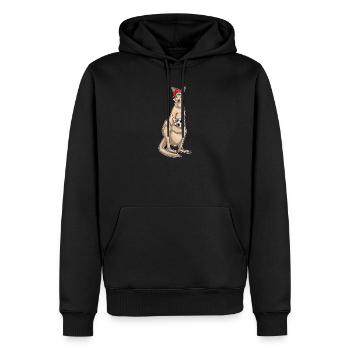 Kangaroo Christmas Football - Men’s Premium Organic Hoodie - black - Front - Nico (187cm)