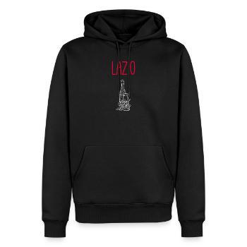Illustration de vins et de pâtes du Latium - Sweat à capuche Premium bio Homme - noir - Devant - Nico (187cm)