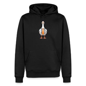 Serious Goose - Lustige Gans T-Shirt - Männer Premium Bio Hoodie - Schwarz - Vorne - Nico (187cm)