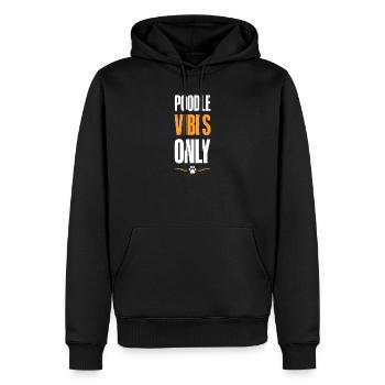 Motif d’ambiance caniche - Sweat à capuche Premium bio Homme - noir - Devant - Nico (187cm)