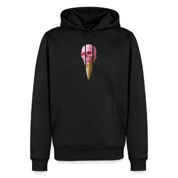 Pink Skull Eiscreme Kunst - Männer Premium Bio Hoodie - Schwarz - Vorne - Nico (187cm)