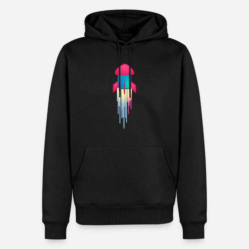 Fusée - Sweat à capuche Premium bio Homme - noir