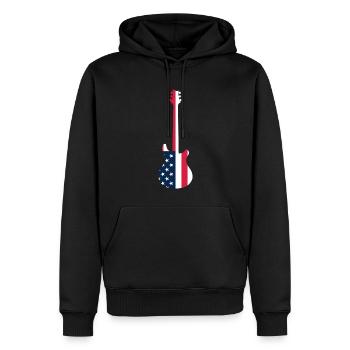 GUITARE AVEC AMERICAN FLAG GUITARS - Sweat à capuche Premium bio Homme - noir - Devant - Nico (187cm)