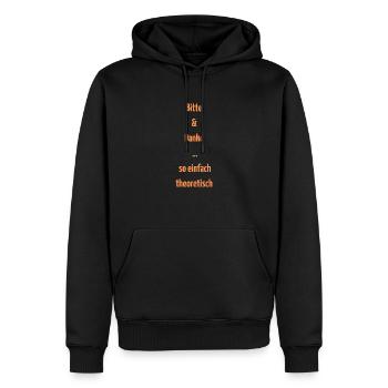 S’il vous plaît et merci, c’est si simple en théorie, l’étiquette - Sweat à capuche Premium bio Homme - noir - Devant - Nico (187cm)