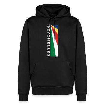 Seychellen Landesfarbe in Streifen - Männer Premium Bio Hoodie - Schwarz - Vorne - Nico (187cm)