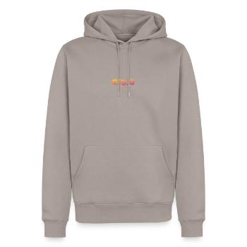 Saint Lucia Hibiscus Souvenir Vacation - Men’s Premium Organic Hoodie - taupe - Front - Nico (187cm)