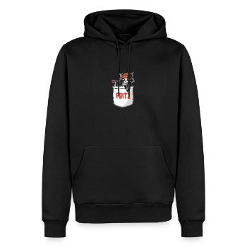 Waschbär Fritz - Männer Premium Bio Hoodie - Schwarz - Vorne - Nico (187cm)