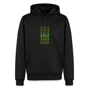 Chef cuisinier 2003 - Sweat à capuche Premium bio Homme - noir - Devant - Nico (187cm)
