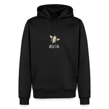 Beige Bee Greatful Biene Be Greatful - Sweat à capuche Premium bio Homme - noir - Devant - Nico (187cm)