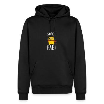 Fabien - Sweat à capuche Premium bio Homme - noir - Devant - Nico (187cm)