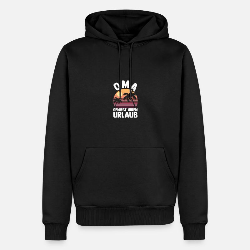 Urlaub Urlauberin Großmutter Oma - Männer Premium Bio Hoodie - Schwarz