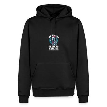 Père Noël Noël équitation cavalier chevaux - Sweat à capuche Premium bio Homme - noir - Devant - Nico (187cm)