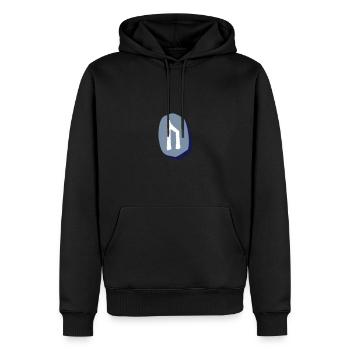Uruz Rune - Men’s Premium Organic Hoodie - black - Front - Nico (187cm)
