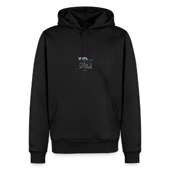 Collecteur de disques pour tourne-disques - Sweat à capuche Premium bio Homme - noir - Devant - Nico (187cm)