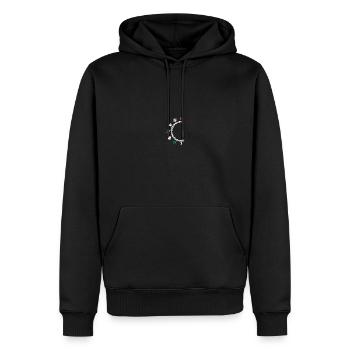 Cadeau motocycliste Casque moto - Sweat à capuche Premium bio Homme - noir - Devant - Nico (187cm)