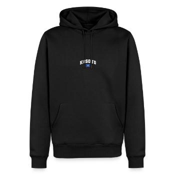 Kosovo Flagge Fahne Trikot Kosovarisch Geschenk - Männer Premium Bio Hoodie - Schwarz - Vorne - Nico (187cm)