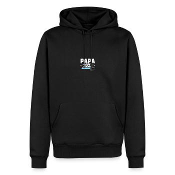 Papa 2023 Futur Cadeau Père à Être - Sweat à capuche Premium bio Homme - noir - Devant - Nico (187cm)