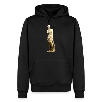 VENUS DE MILO - Männer Premium Bio Hoodie - Schwarz - Vorne - Nico (187cm)