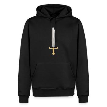 Épée - Sweat à capuche Premium bio Homme - noir - Devant - Nico (187cm)
