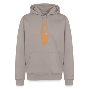 Life is a beach enjoy the ride couleur orange - Sweat à capuche Premium bio Homme - taupe - Devant - Nico (187cm)