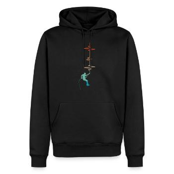 Battement de cœur escalade - idée cadeau - Sweat à capuche Premium bio Homme - noir - Devant - Nico (187cm)