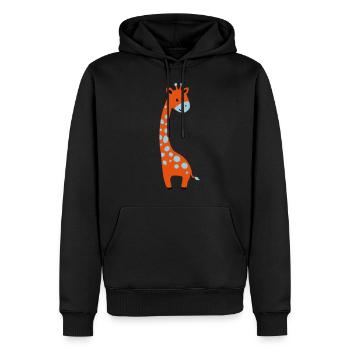 cute giraffe - Sweat à capuche Premium bio Homme - noir - Devant - Nico (187cm)