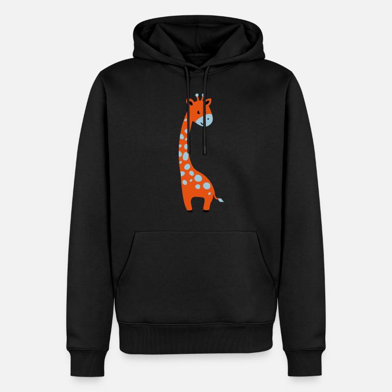 cute giraffe - Männer Premium Bio Hoodie - Schwarz