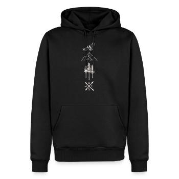 mountain adventure outdoor - Men’s Premium Organic Hoodie - black - Front - Nico (187cm)