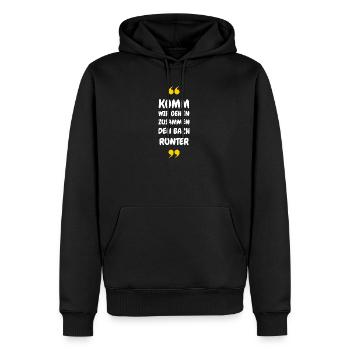 Komm wir gehen zusammen den Bach runter - Männer Premium Bio Hoodie - Schwarz - Vorne - Nico (187cm)