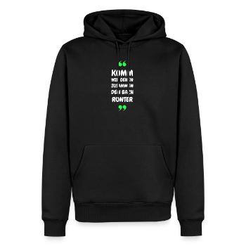 Komm wir gehen zusammen den Bach runter - Männer Premium Bio Hoodie - Schwarz - Vorne - Nico (187cm)