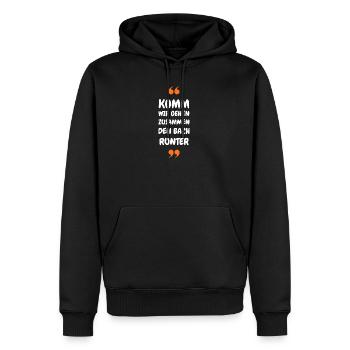 Komm wir gehen zusammen den Bach runter - Männer Premium Bio Hoodie - Schwarz - Vorne - Nico (187cm)