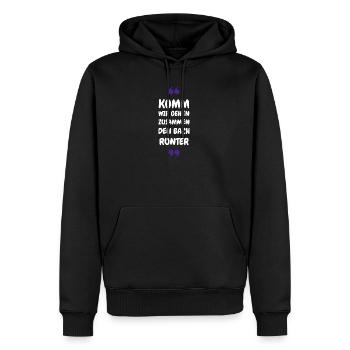 Komm wir gehen zusammen den Bach runter - Männer Premium Bio Hoodie - Schwarz - Vorne - Nico (187cm)