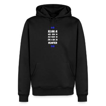 Komm wir gehen zusammen den Bach runter - Männer Premium Bio Hoodie - Schwarz - Vorne - Nico (187cm)