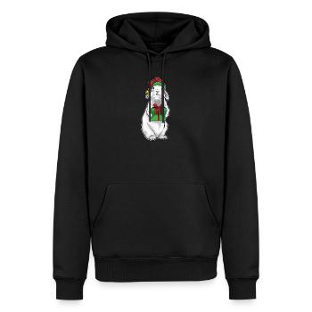 Forfait Noël lapin - Sweat à capuche Premium bio Homme - noir - Devant - Nico (187cm)