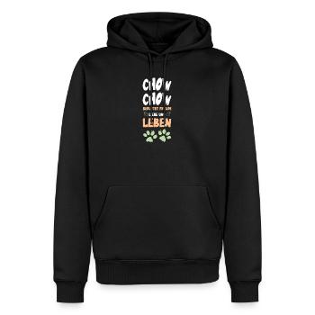 ChowChow Amour et Vie Schéma - Sweat à capuche Premium bio Homme - noir - Devant - Nico (187cm)