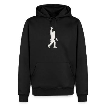 Felliger Yeti Rockhand Pose Festival Metal - Männer Premium Bio Hoodie - Schwarz - Vorne - Nico (187cm)