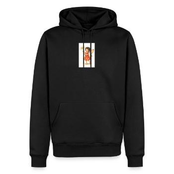 Daisy Fee mit Blume - Männer Premium Bio Hoodie - Schwarz - Vorne - Nico (187cm)