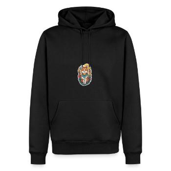 Renard - Sweat à capuche Premium bio Homme - noir - Devant - Nico (187cm)
