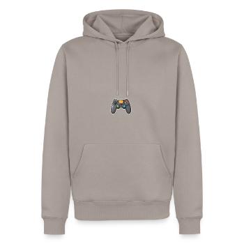 Manettes de jeu - Sweat à capuche Premium bio Homme - taupe - Devant - Nico (187cm)