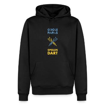 Cool dads playing darts - Men’s Premium Organic Hoodie - black - Front - Nico (187cm)