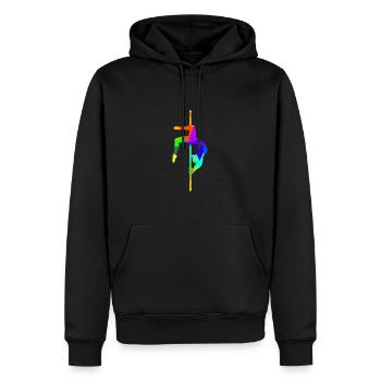 Pole Dancing Arc-en-ciel Couleurs Polygone Sports - Sweat à capuche Premium bio Homme - noir - Devant - Nico (187cm)