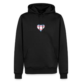 Trans Herz - Männer Premium Bio Hoodie - Schwarz - Vorne - Nico (187cm)