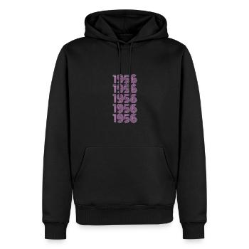 Fête d’anniversaire 1956 - Sweat à capuche Premium bio Homme - noir - Devant - Nico (187cm)