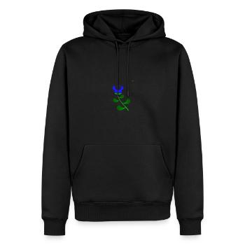 Blue folk art motive #3 - Men’s Premium Organic Hoodie - black - Front - Nico (187cm)