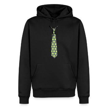 cravate - Sweat à capuche Premium bio Homme - noir - Devant - Nico (187cm)