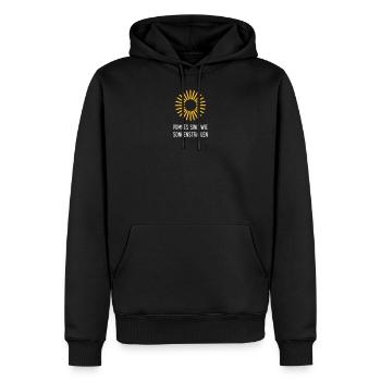 Pommes - Männer Premium Bio Hoodie - Schwarz - Vorne - Nico (187cm)
