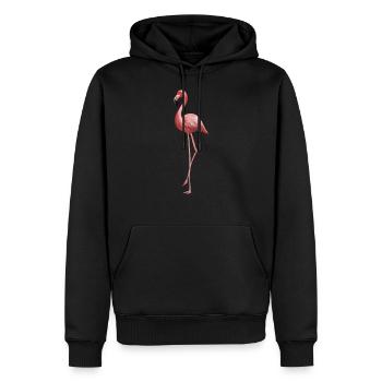 Flamant rose gracieux - Sweat à capuche Premium bio Homme - noir - Devant - Nico (187cm)