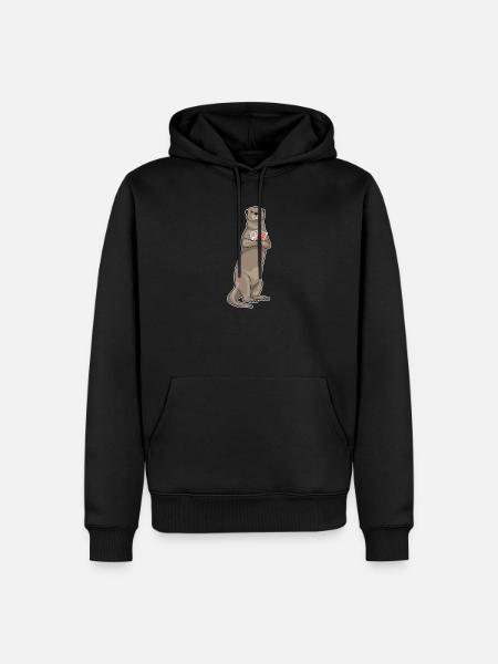 Otter Poker Pokerkarten - Männer Premium Bio Hoodie - Schwarz