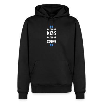Pas vos clés. Pas vos pièces ! pour Hodler & Crypto - Sweat à capuche Premium bio Homme - noir - Devant - Nico (187cm)